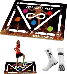 Soccer Football Footstep Training Mat with Anti-Slip Socks Exercise Mat W24-465B