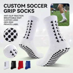 Soccer Grip Socks, Anti-Slip, Breathable Knit, Silicone Grips
