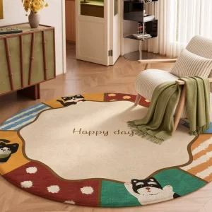 Soft Cartoon Animal Area Rug Baby Play Mat for Nursery and Playroom