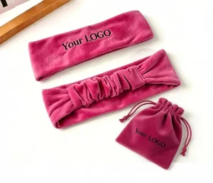 Soft Cotton Velvet Women’s Elastic Headband Solid Color Face Wash Makeup Headwrap