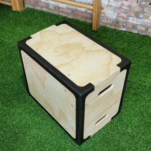 Soft-Edged Wooden Plyometric Jump Box for Gym