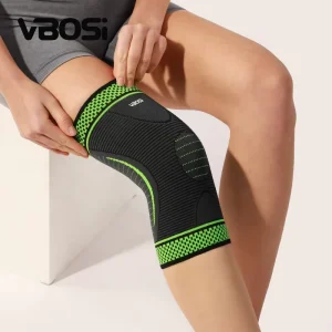 Soft Elastic Knitted Compression Knee Sleeve, Anti-Slip Breathable Sports Support for Fitness Training