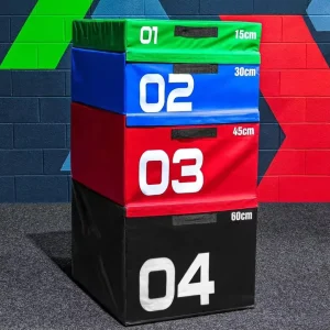 Soft Foam Plyo Box with 4 Heights: 15 cm, 30 cm, 45 cm, 60 cm