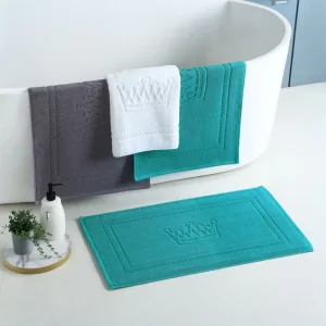 Soft Jacquard Cotton Bath Mat Floor Towel Absorbent Hotel Spa Shower Mat Anti-Slip for Bathroom