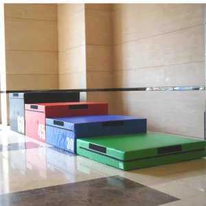 Soft Leather 4-in-1 Folding Plyometric Jump Box for Boxing, Dance Studio, and Gym Training