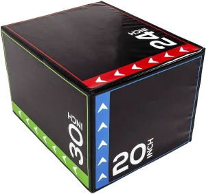 Soft PVC Foam Plyometric Jump Box, 3-in-1, 20 x 24 x 30 Inches