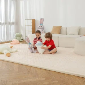 Soft Plush Tatami Baby Play Mat, Non-Toxic Washable Memory Foam Crawling Mat