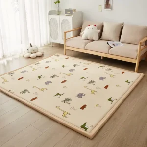 Soft Tatami Kids Play Mat 20-35 mm Coral Velvet Flannel Memory Foam Area Rug for Toy Room or Crawling