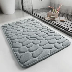 Soft Water-Absorbent Stone Bath Mat Memory Foam Anti-Slip Bathroom Floor Mat
