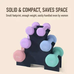 Solid Cast Iron Coated Dumbbells for Women Men Kids Yoga Home Fitness Lightweight Small Dumbbell Set