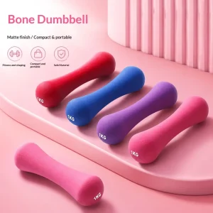 Solid Cast Iron Dipped Bone-Shaped Dumbbell Fitness Set for Home Use, Glute and Arm Training