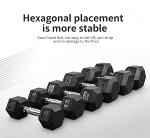 Solid Cast Iron Hexagonal Dumbbells, Home Workout and Strength Training