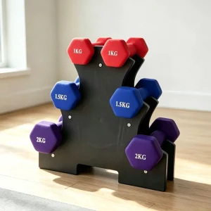 Solid Cast Iron Matte Dumbbell Set Pair Non-Slip Hand Weights for Home Fitness and Gym