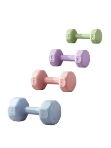 Solid Cast Octagonal Dumbbell Pair, Non-Slip Washable Hand Weights for Women, Home Yoga, Pilates and Fitness Training