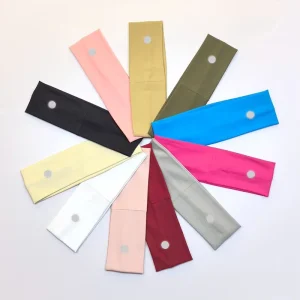 Solid Color Wide Elastic Yoga Sports Headband Polyamide Material for Outdoor Use