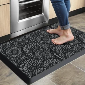 Solid Kitchen Mat 17.3×28 in., Heavy-Duty Ergonomic Foam Standing Desk Mat, Waterproof, Non-Slip