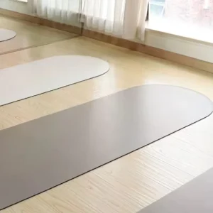 Solid Nude-Color Vegan PU Oval Pill-Shaped Rubber Yoga Mat