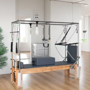 Solid Oak Wood 3 in 1 Pilates Reformer Multifunctional Core Training Bed for Home Professional Studio