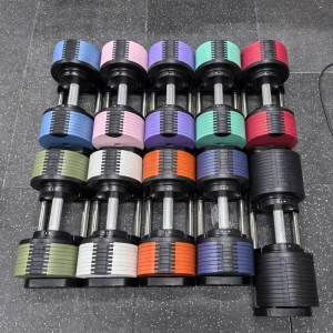 Solid Steel Adjustable Dumbbell 50kg Anti-Slip Rotating Handle 2kg Increment for Gym Bodybuilding