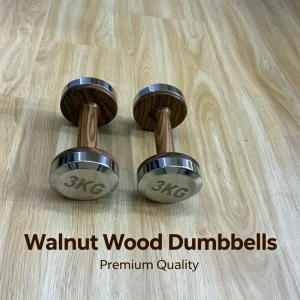 Solid Walnut Wooden Dumbbell Set Portable Eco Friendly Home Gym Workout Strength Training Equipment
