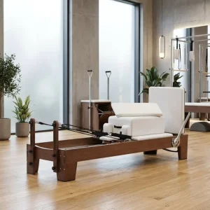 Solid Wood Commercial Grade Pilates Reformer with Custom Upholstery Factory Direct