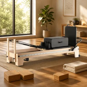 Solid Wood Commercial Pilates Reformer for Yoga Studios and Gyms
