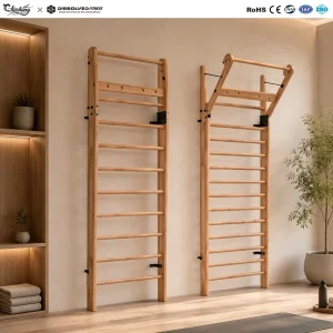 Solid Wood Gymnastics Wall Bars Pull up Attachment Swedish Ladder for Yoga Rehabilitation Physical Fitness Training Equipment