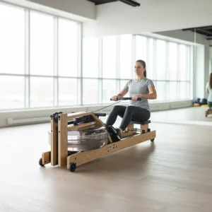 Solid Wood Seated Water Resistance Rowing Machine