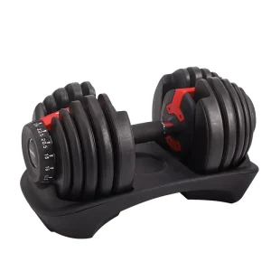 Space Saving Adjustable Steel Dumbbell for Home Gym 24kg Compact Quick Release 12 Increments Total Body Workout Strength
