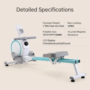 Space-Saving Silent Magnetic Rower Multi-Functional Rowing Machine for Home