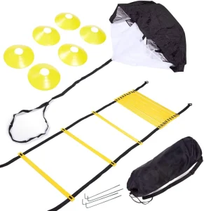 Speed Agility Training Set for Soccer Football with Agility Ladder Cones and Resistance Running Parachute