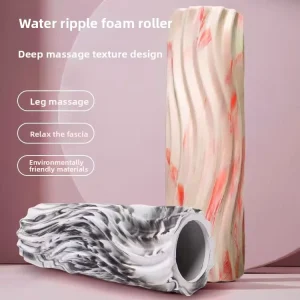 Spiky EVA Foam Roller with Hollow Core, Camouflage Water Ripple Pattern, for Deep Tissue Massage and Muscle Recovery