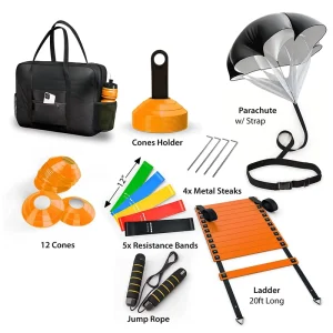Sports Agility Training Equipment with Training Ladder, Soccer Cones, and Hurdles