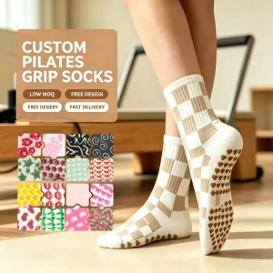 Sports Ballet Grip Women Socks Yoga Logo Brand Pilates Socks Cotton Crew Athletic Ballerina Customs Socks
