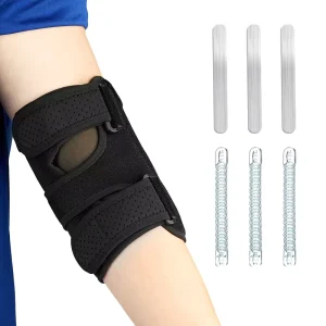 Sports Elbow Support with Anti-Collision, Anti-Slip, Pressurized, Breathable, Adjustable Steel Plate