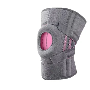 Sports Knee Brace with Breathable Silicone Non-Slip Padding and Spring Compression
