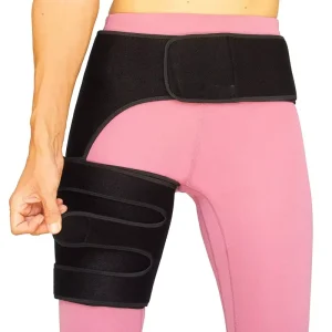 Sports Thigh Compression Sleeve with Waist, Hip, and Groin Support for Sciatica and Hip Flexor Injuries