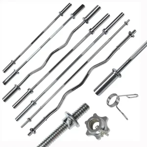 Spring Steel Barbell, Straight and Curved, Bench Press, 2.2 m/1.8 m/1.2 m