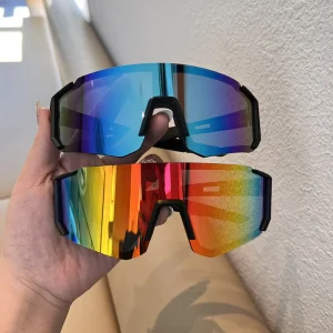 Square Big Face Men’s Women’s Cycling Sunglasses UV400 Protection Windproof Frameless Design PC Lenses Toric Lenses Sports