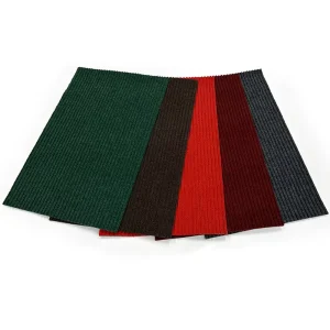 Square Double-Stripe Waterproof Handmade Polyester Floor Mat with Custom Logo Printing for Home, Office, and Hotel
