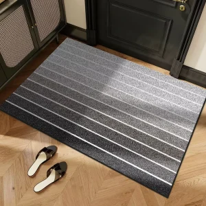 Square Gradient Entry Loop Pile Doormat Thickened Non Slip PVC Dirt Resistant Mud Removing Entry Mat