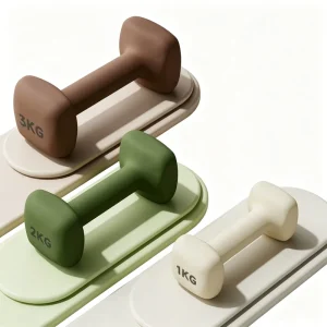 Square Matte Cast Iron Dumbbells, 1 kg/2 kg/3 kg Pairs, PVC Coated, for Indoor and Outdoor Use