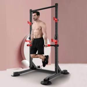 Squat Rack Machine with Horizontal Bar, Monkey Bars and Pull-up Bar, Home Fitness Strength Training Smith Machine Power Rack