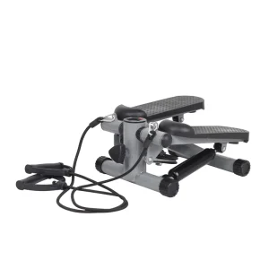 Stainless Steel Aerobic Mini Exercise Machine with Resistance Bands, LCD Monitor, 120 kg Capacity