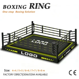 Stainless Steel MMA BJJ Boxing Muay Thai Sanda Floor Boxing Ring with Anti-Slip Padding