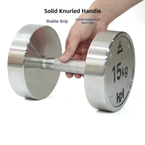 Stainless Steel Non-Adjustable Flat-Head Dumbbells & Barbells Fitness Equipment for Home Use