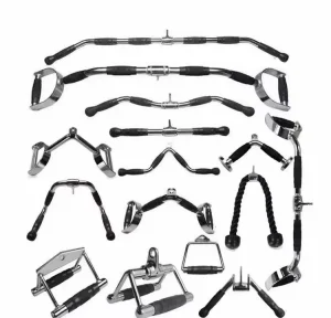Stainless Steel Pulley Handle Accessory Set for Gym Workouts