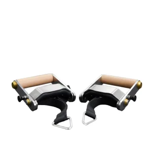 Stainless Steel Wooden-Grip Resistance Band Handles for Gym Fitness Equipment Rotating Handles for Tricep Pushdown