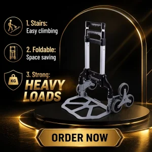Stair Climber Hand Truck Dolly OEM Heavy Duty Aluminum Four-Wheel Foldable 176Lb Capacity Telescoping Handle 6 TPR Moving Cart