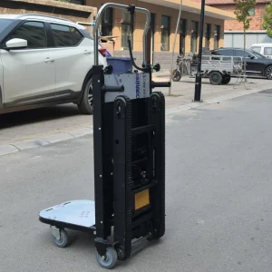 Stair Climbing Robot Electric Dolly 150Kg Crawler Lithium Battery Foldable Stainless Cargo Cart Stair Climber